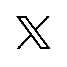 Logo of the social media platform X, featuring a stylised letter X in black and white.